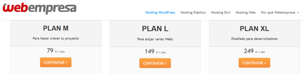 plan de hosting para crear una página web