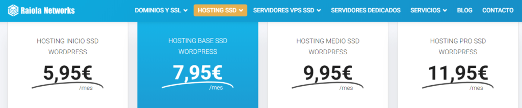 plan de hosting para crear con wordpress una web